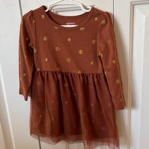 Carter's Rust Dress with Gold Details